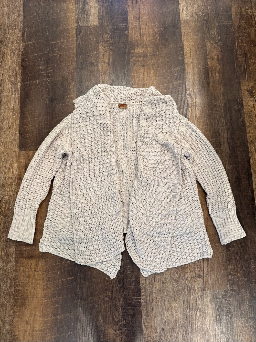 POL Open-Front Chunky Knit Cardigan - Cream